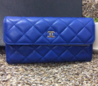 Chanel Matelasse Bi-Fold Wallet Sheepskin Leather A50096 Blue A50096