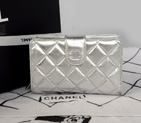 Chanel Matelasse Bi-Fold Wallet Sheepskin Leather C004 Silver C004