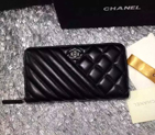 Chanel Matelasse Original Leather Zip Around Wallet A80467 Black A80467