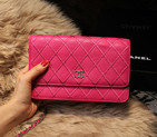 Chanel Matelasse Wallet Sheepskin Leater A80138 Rose A80138