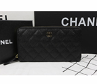 Chanel Matelasse Zip Around Wallet Black Original Caviar leather A50097 Gold A50097