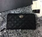 Chanel Matelasse Zip Around Wallet Caviar leather A69368 Black A69368