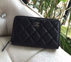 Chanel Matelasse Zip Around Wallet Original Caviar Leather A50071 Black A50071