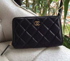 Chanel Matelasse Zip Around Wallet Original Sheepskin Leather A50071 Black A50071