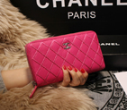 Chanel Matelasse Zip Around Wallet Sheepskin A80131 Rose A80131