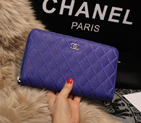 Chanel Matelasse Zip Around Wallet Sheepskin A80132 Royal A80132