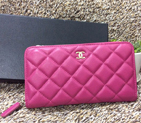 Chanel Matelasse Zip Around Wallet Sheepskin leather A50071 Rose A50071