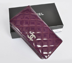 Chanel Patent Leather Bi-Fold Wallet A31508 Purple A31508