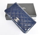 Chanel Patent Leather Bi-Fold Wallet A31508 Royal blue A31508