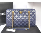 Chanel Perfect Edge Shiny Calf Leather Shoulder Bag A37010 Blue A37010