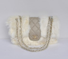 Chanel Rabbit Hair Flap Bag A49155 OffWhite A49155