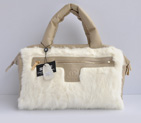 Chanel Rabbit Hair Flap Bag A49671 OffWhite 