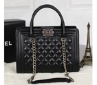 Chanel Sheepskin Leather Two Handle Bag A2234 Black A2234