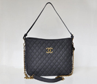 Chanel Shopping Bag Cannage Pattern Nubuck Leather A69095 Black A69095