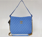 Chanel Shopping Bag Cannage Pattern Nubuck Leather A69095 Blue A69095