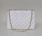 Chanel Shopping Bag Sheepskin Leather A50496 White A50496