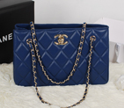 Chanel Shopping Bag Sheepskin Leather A52231 Royal blue A52231