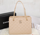 Chanel Shopping Bag Sheepskin Leather A52233 Apricot A52233