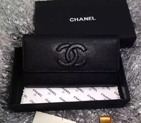 Chanel Tri-Fold Wallet Caviar Leather A48656 Black A48656