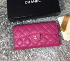 Chanel Tri-Fold Wallet Rose sheepskin leather A31506 A31506