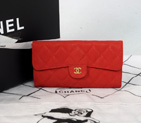 Chanel Tri-Fold Wallet in Original Cannage Pattern Nubuck Leather C007 Red C007