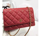 Chanel WOC mini Flap Bag Burgundy Original Caviar leather A33808 A33808