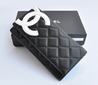Chanel White CC logo Bi-Fold Wallet A514 in Black A514