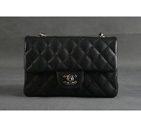 Chanel mini Classic Flap Bag Original Caviar leather 1117 Black in Silver 1117