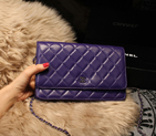 Chanel mini Flap Bag A31158 Purple Original Sheepskin Leather A31158
