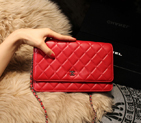 Chanel mini Flap Bag A31158 Red Original Sheepskin Leather A31158