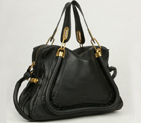 Chloe Paraty Shoulder Bags Calf Leather Black 29883
