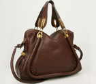 Chloe Paraty Shoulder Bags Calf Leather Brown 29883