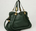 Chloe Paraty Shoulder Bags Calf Leather Deep Green 29883
