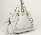 Chloe Paraty Shoulder Bags Calf Leather Gray 29883