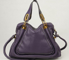 Chloe Paraty Shoulder Bags Calf Leather Purple 29883