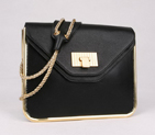 Chloe Sally Shoulder Bags Calf Leather Black 508914
