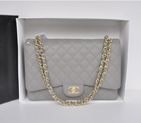 Classic Chanel Maxi Double Flaps Bag A36098 Grey Original Caviar Leather Gold A36098