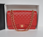 Classic Chanel Maxi Double Flaps Bag A36098 Red Original Caviar Leather Gold A36098