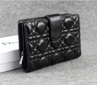 Dior Bi-Fold Wallet Sheepskin Leather DS023 Black