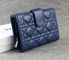 Dior Bi-Fold Wallet Sheepskin Leather DS023 Darkblue