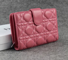 Dior Bi-Fold Wallet Sheepskin Leather DS023 Pink