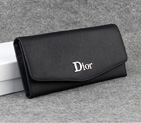 Dior Cowhide Leather Long Leather Wallet 1056 Black