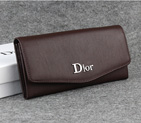 Dior Cowhide Leather Long Leather Wallet 1056 Coffee