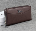 Dior Cowhide Leather Long Leather Wallet 1057 Coffee