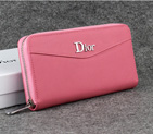 Dior Cowhide Leather Long Leather Wallet 1057 Pink