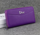 Dior Cowhide Leather Long Leather Wallet 1057 Purple