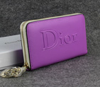 Dior Cowhide Leather Long Leather Wallet with Embossed 1098 Purple