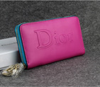 Dior Cowhide Leather Long Leather Wallet with Embossed 1098 Rose