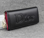 Dior Cowhide Leather Long Leather Wallet with Embossed 5192 Black