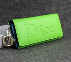 Dior Cowhide Leather Long Leather Wallet with Embossed 5192 Lightgreen